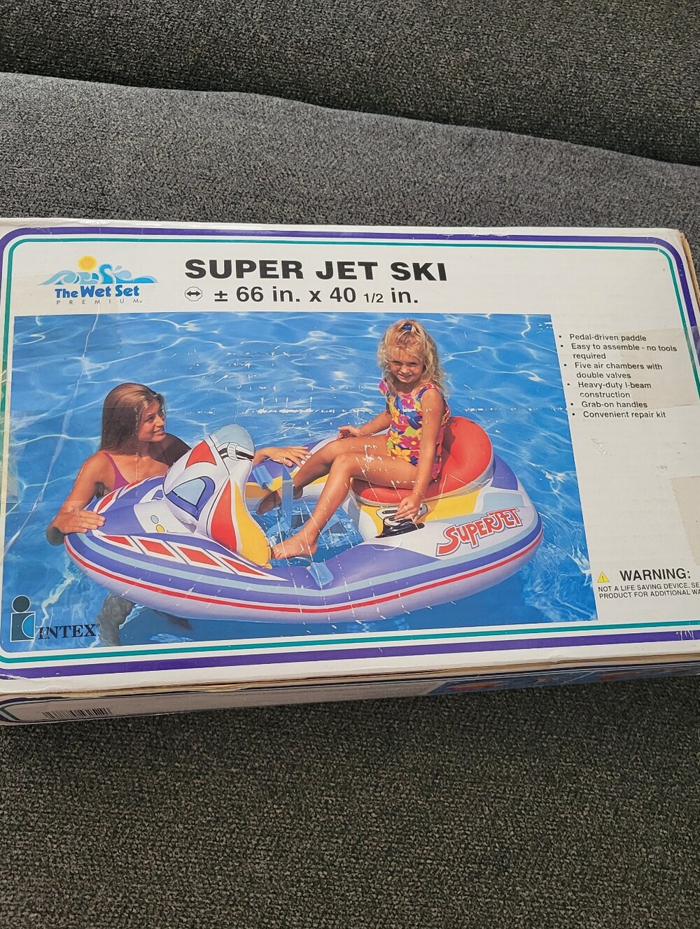 Vintage 1995 The Wet Set Inflatable Pedal Powered Jet Ski 66x 40 1/2
